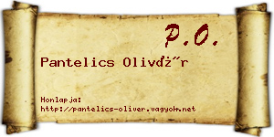 Pantelics Olivér névjegykártya