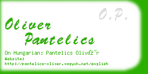 oliver pantelics business card